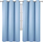 Sky Blue Thermal Blackout Curtains/42 x 72 Inch/Set of 2 Panels Room Darkening - Image 2