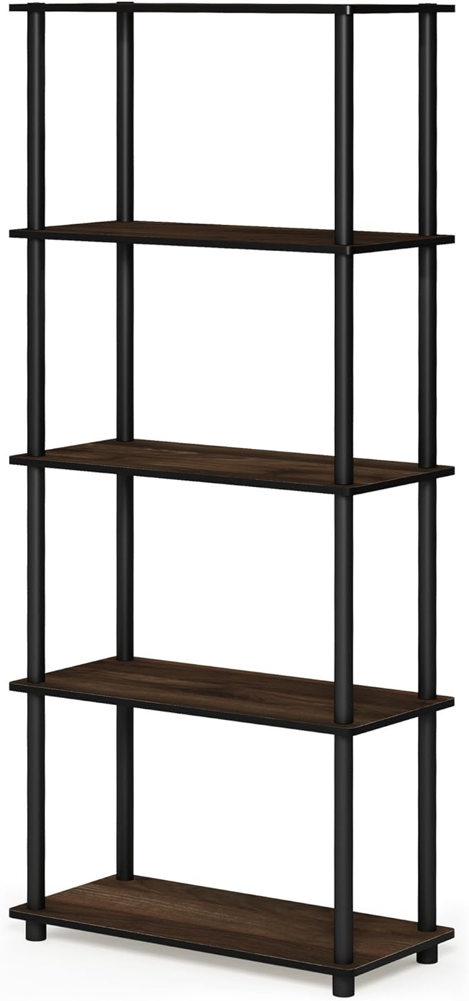 Furinno TURN-N-TUBE Storage Shelves, 5-Tier Book Shelf, Corner Shelf, Toolless - Image 5