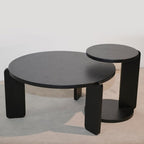 GDFStudio Round Nesting Coffee Table Set of 2, Modern Wooden Accent Side Table - Image 9