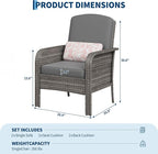 GarveeHome Outdoor Wicker Chairs Set of 2, All-Weather High Back Rattan Patio - Image 2