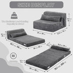 Tiita Folding Sofa Bed Twin Size, Convertible Sleeper Chair Mattress - Image 3