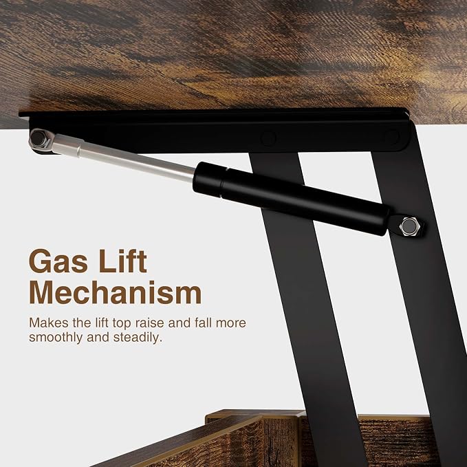 Rolanstar Coffee Table Lift Top, Converts to Dining Table - Image 7