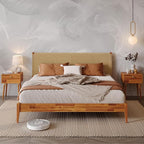 Bme Selina King Size Bed Frame, Handwoven Paper Cord Headboard, US Patent by Bme