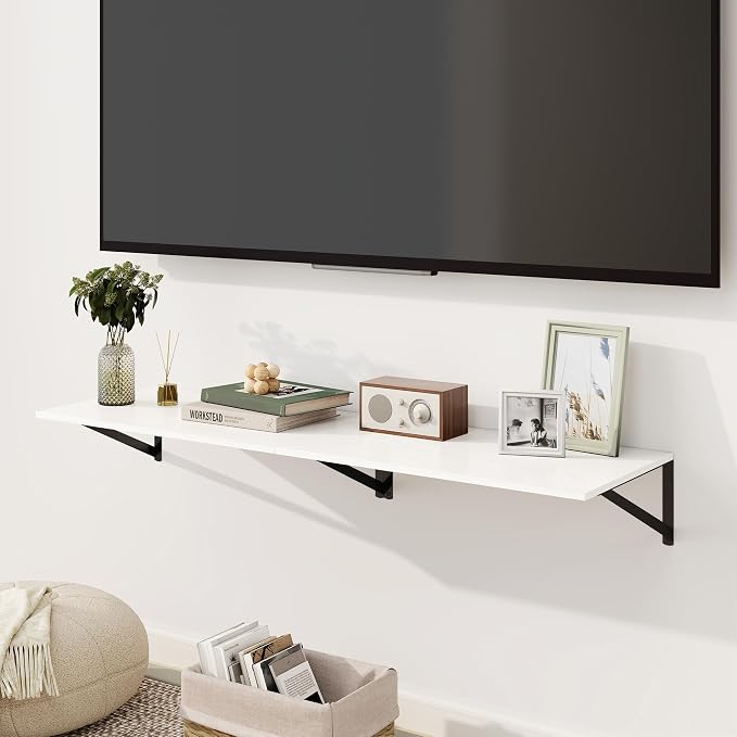 Fun Memories Floating Shelves for Wall, 12 Inch Deep Floating Shelves Set of 2 - Image 2