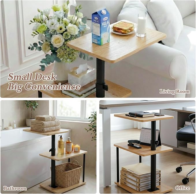 Faesun 360° Swivel Side Table for Height Adjustable, C Shaped End Table for - Image 5