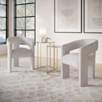 Jofran Gwen Jacquard Upholstered Accent Chair, Modern Luxury Plush Sculptural - Image 2