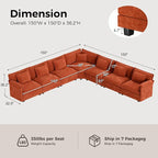 ELUCHANG 150" Oversized V-Shaped Cloud Couch Modular Sectional Sofa - Image 2