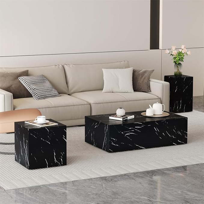 Coffee Table Set for 3, Living Room Table Set, Modern Coffee Table Set by BAOPIN