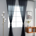 SpaceDresser Sheer Voile Window Treatment Rod Pocket Curtain Panels - Image 2