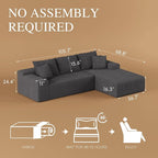 105" Convertible Sectional Couch - Image 2