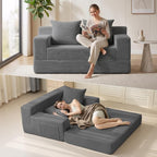 Erament Convertible Sofa Bed, Loveseat Folding Floor Futon Sleeper Sofa Couch - Image 4
