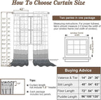 Chyhomenyc Sky Blue Sheer Curtains 54 Inch Long 2 Panels, Light Filtering Rod - Image 6