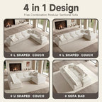 130" Oversized Boneless Cloud Couch, Modular Sectional Couches - Image 3