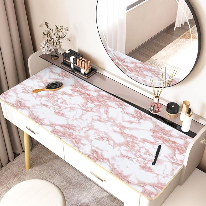practicalWs White/Pink Marble Contact Paper Granite Peel and Stick Countertops - Image 4