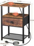 LOAKEKEL Night Stand Set 2, Nightstand - Image 3