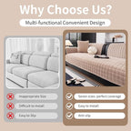 Velvet Couch Cover, Washable Sectional Sofa Cover, Anti Slip Sofa Slipcovers - Image 4