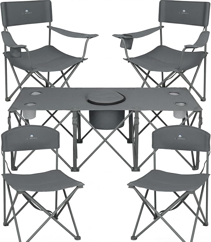 Camping Chair Set of 3, Outdoor Folding Camping Chairs by CAMPHILL
