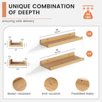 Floating Picture Ledge Shelves Set of 8, 16 Inch Shelves - Image 3
