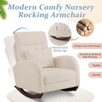 VINGLI Teddy Fleece Low Seat Rocking Chair, Boucle Upholstered Nursery Glider - Image 3