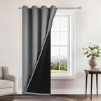 Yakamok Grey Blackout Curtains 96 Inches Long by Yakamok