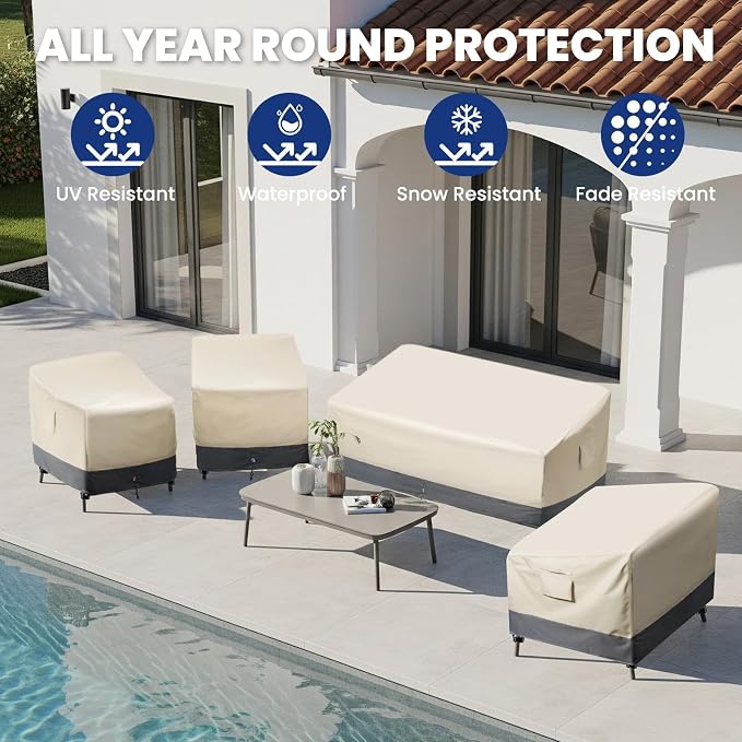 Extra Heavy Duty Stackable Patio Chair Covers Waterproof 2 Pack, Patio - Image 7