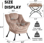 Lazy Chair with Ottoman, Modern Accent Chair Contemporary Sofa Chair with - Image 3