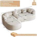 Luxury Modern Tight Curved Back Sofa, 4 Seater Modular Chenille Sectional - Image 5