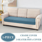 LA MEACK Couch Cushion Cover Chaise Lounge Cover Washable Separate Seat Chaise - Image 3
