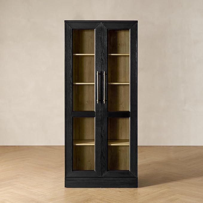 mopio Blake Tall Display Cabinet, Kitchen Buffet Pantry Cupboard, Trophy by MopioInc