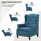 Wingback Recliner with Massage and Heat, Tufted Fabric Push Back Recliner Chair - Image 5