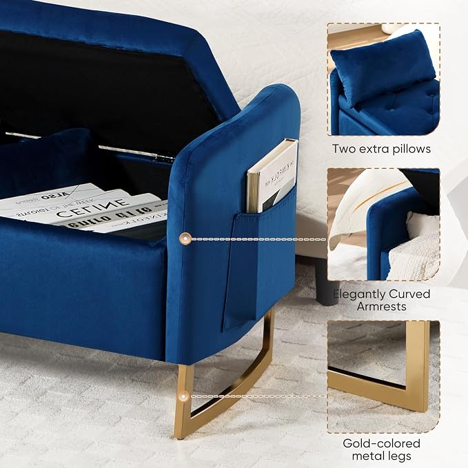 48" End of Bed Bench, Modern Storage Benches - Image 5