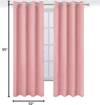 Pink Thermal Blackout Curtains/52 x 95 Inch/Set of 2 Panels Room Darkening - Image 10