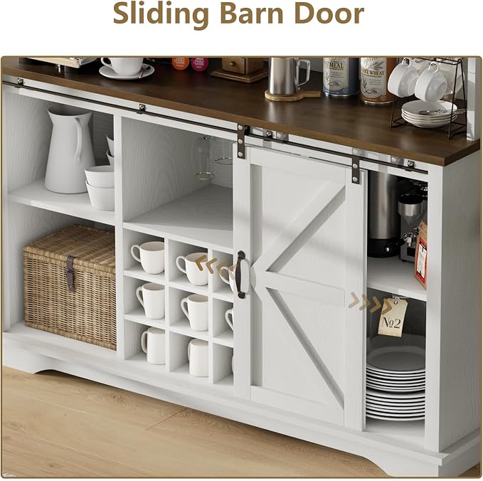 55 Inch Farmhouse Coffee Bar Cabinet - Image 6