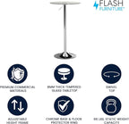 Flash Furniture Chad 23.5'' Round Glass Cocktail Table - Image 3