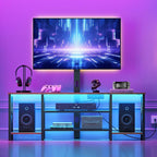HOOBRO TV Stand with Mount and Power Outlet, LED Entertainment Center with - Image 6