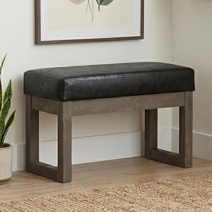 SIMPLIHOME Milltown Small Ottoman Bench - Image 2