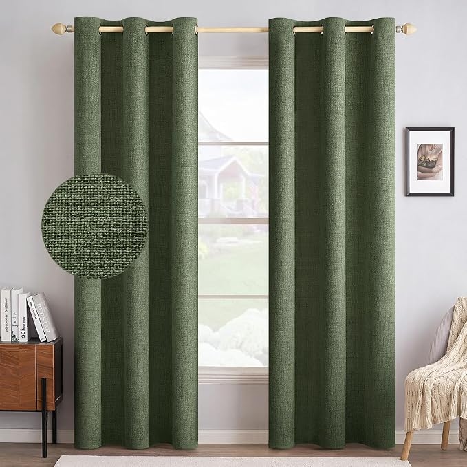 MIULEE 100% Blackout Linen Curtains by MIULEE