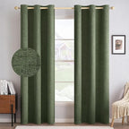 MIULEE 100% Blackout Linen Curtains by MIULEE
