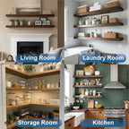 LEOPO 6-Pack 6 inch Floating Shelf Brackets, Hidden Shelf Bracket - Image 8