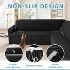 HDCAXKJ Corner Sectional Couch Covers Velvet Stretch L Shape Sofa Cover Soft - Image 4