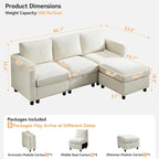 WUTUTUEE 83”L-Shaped Modular Sectional Sofa - Image 2