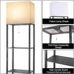 RUNTOP Plus Floor Lamp with Shelves, Shelf Lamp with 15W LED Bulb, 3 Colors - Image 6