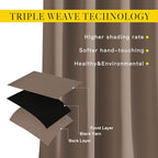 NICETOWN Blackout Cappuccino Curtains 84 inches Long, Grommet Room Darkening - Image 3
