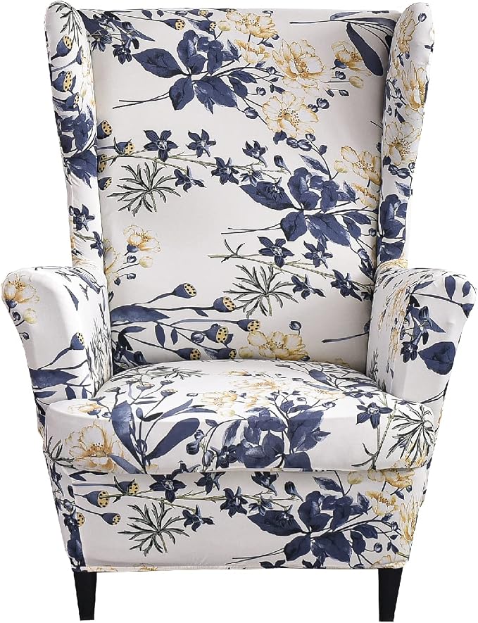KRFOONN Wingback Chair Covers Slipcovers 2 Piece Stretch Wing Chair Covers by KRFOONN