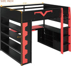 Full Size Gaming Loft Bed with Integrated Desk & RGB LED Lights, Pro-Gamer Bunk - Image 2
