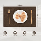 BALCONY & FALCON Faux Linen Placemats Set of 4 Washable Place Mats Heat - Image 5