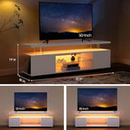 Cubehom White TV Stands for Living Room LED TV Stand Modern TV Stand - Image 2