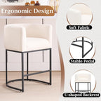 ClinQ 26" H Counter Height Bar Stools Set of 2, Modern Barrel Counter Stools - Image 3