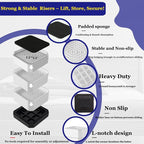 Bed Risers Heavy Duty, Adjustable Furniture Riser Blocks Lift 1.5, 4.3 inches - Image 3