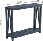 ChooChoo Farmhouse Console Table, Rustic Vintage Narrow Sofa Table - Image 2
